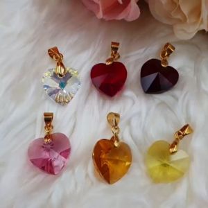 จี้คริสตัลสวารอฟสกี้ รูปหัวใจ จี้แฟชั่น จี้คริสตัล จี้แปดเหลี่ยม เครื่องประดับ ใส่อาบน้ำได้ ใส่ออกงานได้ ดีไซน์เรียบหรู
