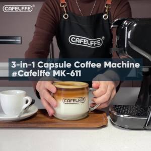 Cafelffe Hot/Cold 3in1 Multifunction Capsule Coffee Machine |19Bar Espresso Machine For Nespresso & Dolce Gusto & Ground Powder 1450W
