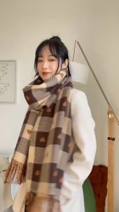 Khăn Quàng Cổ Caro Trái Tim 2 Mặt 190x70cm – Khăn Choàng Vai Khổ Lớn Tua Rua Đi Học Đi Làm Du Lịch