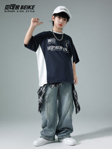 Bekoja Kids Street Dance แฟชั่นชุดแขนสั้นเสื้อผ้าสําหรับชายและหญิงเด็ก Hiphop < Ne1> ชุด
