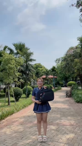 Cặp đa năng cao cấp Dù Xốp Thái viền thêu chỉ thời trang Shalla