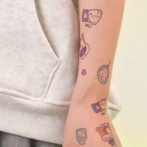 Love &amp Healing Script Temporary Tattoo Sticker Long-lasting and Waterproof Realistic Fake Tattoos for Man Women For Arm Neck
