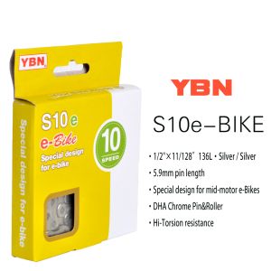 YBN E-Bike Chains 8/9/10/11/12 Speed Electric Bicycle Chain Special Design For Mid-Motor BOSCH E-Bike and Shima* E-Bike System