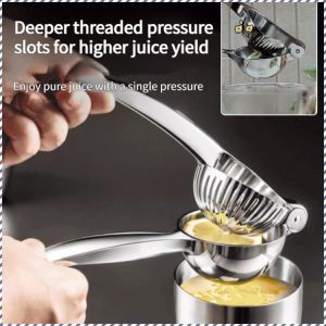 [99% Juice Yield/Safe Healthy Original 0 Additive] High-Quality Stainless Steel Juicer/高品质不锈钢榨汁器/Fresh Squeezed Good Taste Stainless Stain Washable Multifunctional Household Manual Lemon Juicer