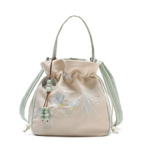 Han Elements Bag Han Dynasty Chinese Style Embroidery Crossbody Bag Artsy Tassel Chinese Ancient Style Casual Easiest for Match Clutch Bag Large Capacity