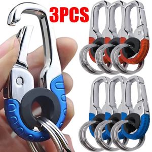 NEW 1/3PC Keychain Buckle for Men Stainless Steel Key Ring Key Chain Hook Outdoor Carabiner Climbing Keyfob Accessories