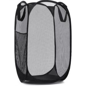 Large Laundry Basket Collapsible Mesh Pop Up Laundry Hamper Side Pocket Breathable Clothes Storage Laundry Storage Organization