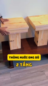 Thùng nuôi ong dú hộp nuôi ong dú gỗ thông Mỹ 2 tầng