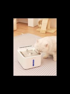 น้ำพุแมวไร้สาย/อัตโนมัติ น้ำพูมา เครื่องดื่มน้ำเซ็นเซอร์ น้ำพูสัตว์เลี้ยง น้ำพูดื่มน้ำพร้อมไฟ