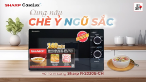 (HÀNG CHÍNH HÃNG - 1 ĐỔI 1 TRONG 30 NGÀY) Lò vi sóng cơ Sharp R-2030E-CH - 20 Lít - 1.270W - Bảo hành 1 năm - CasaLux Store