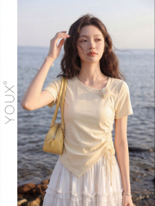 YOUXIANG | Áo Thun Sành Điệu Giảm Cân Off-Shoulder