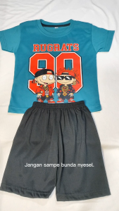 Baju Setelan Distro Anak Laki Laki Karakter Number 90 Rugrats Motif Cowok Keren Umur  1 - 10 Tahun