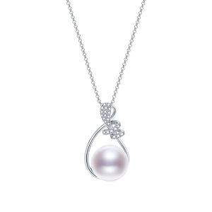 S925 Sterling Silver White Freshwater Pearl Fashion Pendant 10-11mm