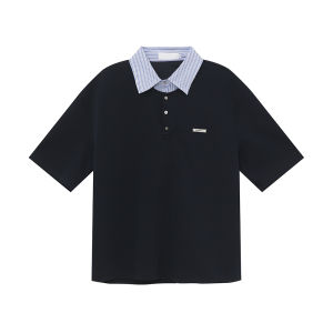 Onelyc1ns Mens Polo Shirt Striped Collar Patchwork Versatile Summer Fashionable Youth Casual Short Sleeve T-Shirt