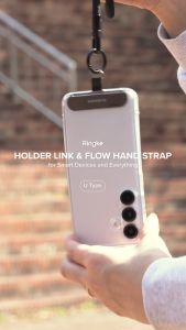 RINGKE® HOLDER LINK & FLOW HAND STRAP U-Type Trendy Simple Style & Comfort design for Smartphone AirPods Galaxy Buds Key