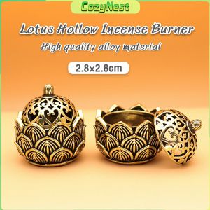 C.N. Mini Incense Burner Interior Lotus Alloy Hollow Incense Burner Base