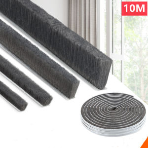 10Meters Brush Strip Self Adhesive Door Window Sealing Strip Home Door Window Sound Insulation Seal Film Door Swal Weather Strip