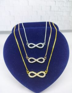 KALUNG KOYE ITALI SANTA + INFINITY MP FULL/ KALUNG PERAK ASLI SILVER 925 LAPIS EMAS/ KALUNG FASHION WANITA TERBARU