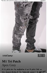 M1 Tri Patch - Apex Grey: Celana Jeans Desain Modern untuk Pria