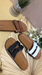 Sandal Slop Wanita Model Korea Ban 2 Jelly Gesper - Mokaya 1688-2 / Sendal Slip On Cewek
