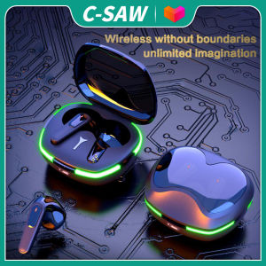 C-SAW Pro60 Fone Bluetooth 5.1 Earphones Wireless Headphones HiFi Stero Headset Noise Reduction Sports Earbuds with Mic Charge Box for Apple iPhone Android Xiaomi Oppo Vivo Samsung Infinix Realme Huawei