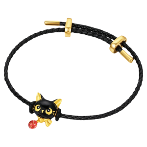 Golden Cat Charms Necklace Birthday Gift for Girlfriend
