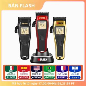 Máy Cắt Tóc Chuyên Nghiệp Cho Nam WMARK NG-X1 Không Dây Lưỡi Titan Động Cơ Từ Tính Vi Mạch 10000 Vòng/Phút Có Đế Sạc