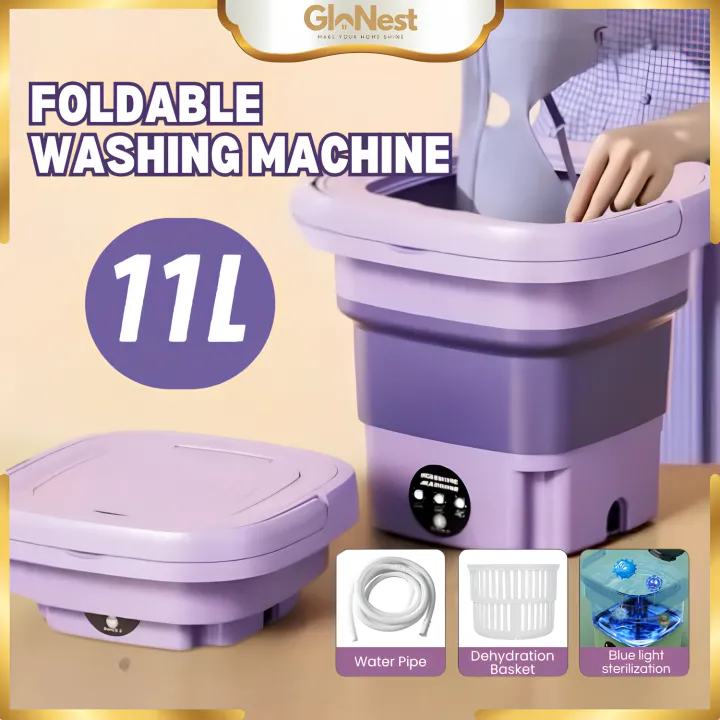 11L Mini Washing Machine Portable Folding Mini Laundry Washer Blue ...