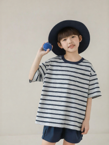 Comfortable Striped Breathable T-shirt for Boys