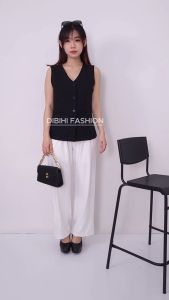 Dibihi - Vest Wanita Formal Rompi Kerja Tanpa Lengan Bahan Gracella Premium