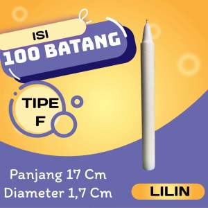 Lilin Putih Pack Isi 100 Pcs Lilin Murah-Candle-Lampu-Grosir Panjang 17 Cm- Diameter 17 Cm (T06-100)