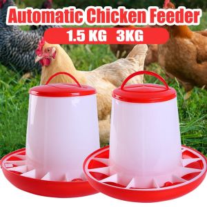 1.5/3/6/9KG Chicken Feeder Bucket Automatic Feed Water Hanging for Poultry Pet Dove Food Dispenser