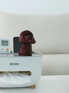 Hộp giấy ăn để bàn ECOCO 2009 chân gỗ. Hộp để giấy kèm khay để điện thoại vật dụng các nhân tiện dụng. MIKA ECOCO Hàng chính hãng