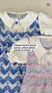 MARVES Jihye Dress Setelan Baju Rok Anak Perempuan Korean Style Bahan Katun dan komb elora Usia 2 Hingga 14 Tahun