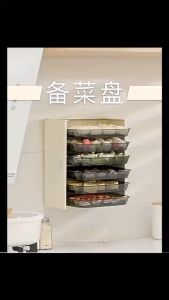 ready stock kitchen vegetable preparation and storage rack wall-mounted without drilling
