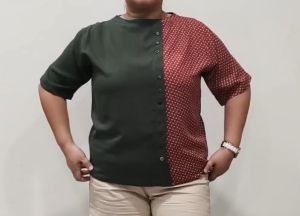 Zoya Combination Blouse for XL to 2XL Soft Lenin Fabric