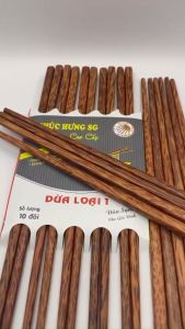 Đũa dừa loại 1 cao cấp Phúc Hưng SG  đẹp không móc không nhuộm màu không xước  an toàn sức khỏekhông bạc màu không mùi 100% tự nhiên dễ gắp không trơn trượt thích hợp cho bếp ăn đẹp thân thiện với môi trường