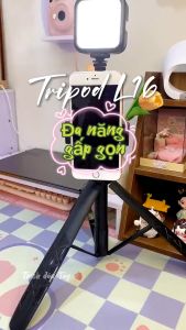 Gậy chụp ảnh 3 chân L16 - Tripod quay phim chụp ảnh livestream - Gậy tự sướng 3 chân có remote - Gía đỡ điện thoại máy ảnh go pro 3 chân thiết kế gấp gọn kéo dài 155cm chất liệu chắc chắn xoay 360 độ