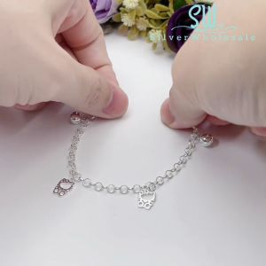 SilverWholesale #BB105 Original Silver 925 Kids/Baby/Newborn Anklet Bracelet (Rantai Kaki/Tangan/Gelang Kanak/Budak/Bayi)