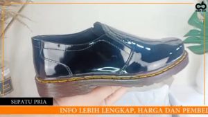NEFF / Sepatu kasual formal pria docmart kulit lak mengkilat sol transparan / Slip-on loafer TFC 412