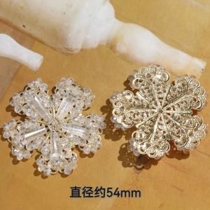 เครื่องประดับผม DIY ประดับคริสตัล ปักมือ ดอกไม้หิมะเล็ก สร้อยข้อมือ ตกแต่งผม ตกแต่งงานแต่งงาน งานปาร์ตี้ งานวันเกิด