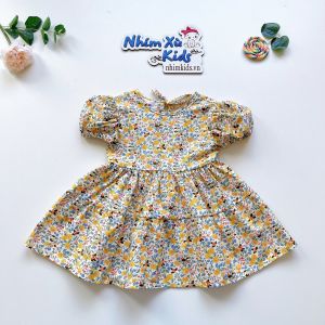 Váy Hoa Nhí Bé Gái 4 Đến 28kg Chất Thô Lụa Mềm Mát [V036]