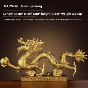 BINYUE | Copper Dragon Ornament 12 Zodiac Signs Decor