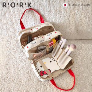 Limited Edition Cartoon KT Cat Portable Makeup Bag Large Capacity Travel Storage Bag Womens Handbag Style Japanese Origami