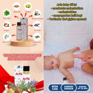 Arfa Natural Baby Oil Plus - Minyak Telon Aloe Vera & Lemongrass untuk Kulit Sensitif Bayi 3 Box