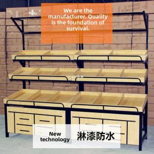 Multi-functional Fruit and Vegetable Display Rack Steel and Wood