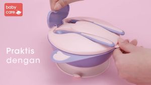 FANTASY E LIFE BC Babycare Baby Double Layer Bowl Food-contact Material detachable Suction Base Compartment Plate Fork and Spoon Included