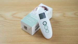 Momcozy Non-Contact Forehead and Ear Thermometer with Child Mode Fever Alarm Function Mute and Memory Functions