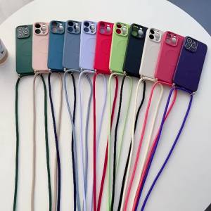 For Magsafe Magnetic Wireless Charging Neck Strap Rope Case For iPhone 17 16 15 12 11 13 14 Pro Max Mini Plus XR Silicone Cover