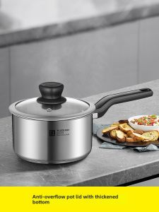 Thickened Double Bottom 304 Stainless Steel Baby Food Milk Pot Toddler Induction Cooktop Compatible Kitchen Cooking Utensil